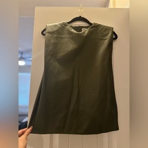 OLIVE GREEN LEATHER TOP